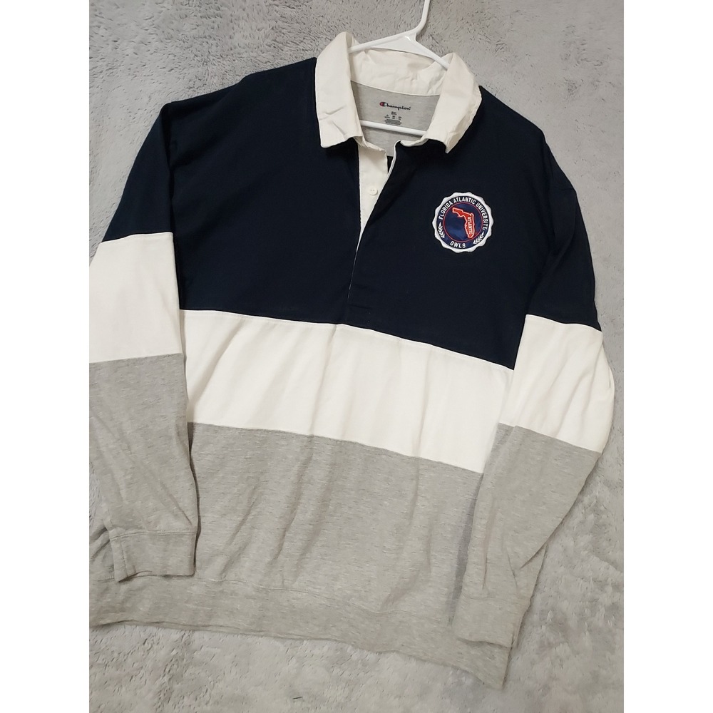 Florida Atlantic University Owls Rugby Shirt Mens 2XL XXL Champion Heavyweight